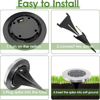 INCX 4.6 inch Solar Lights Outdoor Waterproof,12 Pack Solar Lights for Outside, Solar Garden Lights Landscape Lighting for Patio Pathway Lawn Yard Deck Driveway Walkway, Warm White