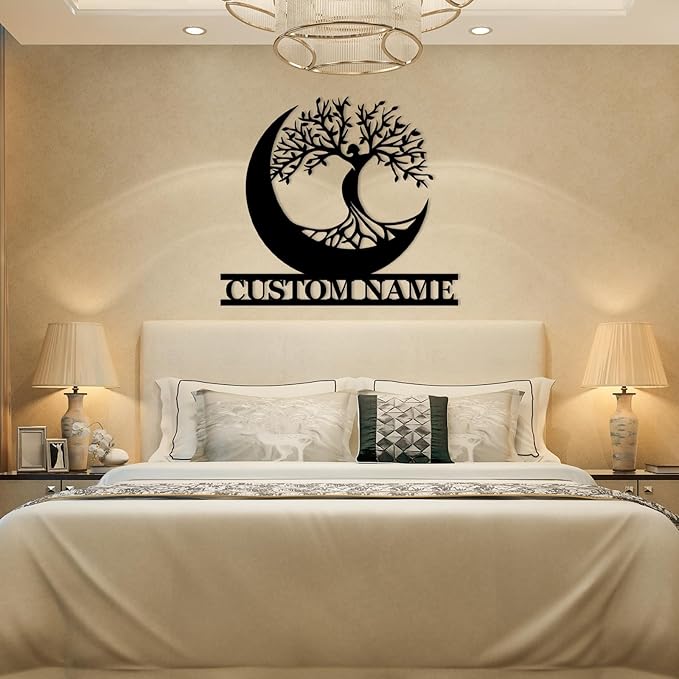 Personalized Custom Tree of Life Metal Sign, Family Tree Wall Decor, Large Metal Wall Art Last Name Sign, Couples Wedding Gifts, Home Decor for Bedroom Living Room