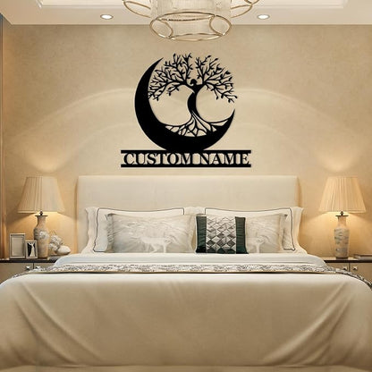 Personalized Custom Tree of Life Metal Sign, Family Tree Wall Decor, Large Metal Wall Art Last Name Sign, Couples Wedding Gifts, Home Decor for Bedroom Living Room
