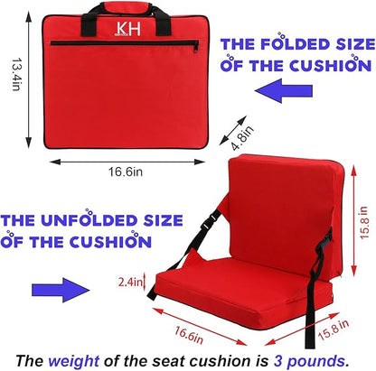 Indoor & Outdoor Folding Chair Cushion Without Back Support, Foldable Portable Stadium Seat,Chair Cushion for Sports Events, Outing, Travelling，Hiking, Fishing
