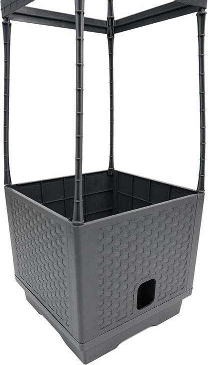 Planter with Trellis – Vertical Garden Tower for Patio or Balcony – Raised Bed Vegetable Container for Tomatoes, Peppers, Herbs & More – Space-Saving Outdoor Garden Kit