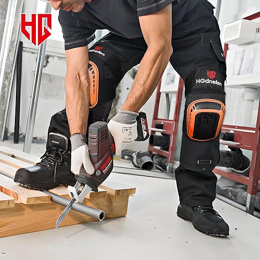 Knee Pads for Work,Knee Pads for Men Construction - Industrial Construction Grade, Knee Pad with Soft Gel Cushion,Non-Slip,Adjustable Straps for Construction, Work, Flooring, Gardening, Cleaning, Tiling