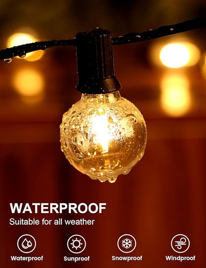 RTTY Outdoor String Lights 200 FT Globe LED Patio Lights with G40 Plastic Bulbs,Waterproof Shatterproof Dimmable Connectable Hanging for Backyard Porch Balcony Party Cafe Deck Decor