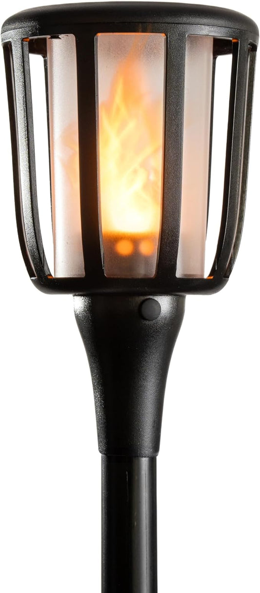 Solar Landscape Lights Rustic - Realistic Flickering Flame Patented LED, Adjustable Height, Pathway Lights Solar Powered Torch with Poles for Outdoor Landscape, Garden, Yard, and Patio Decor (1 Pack)