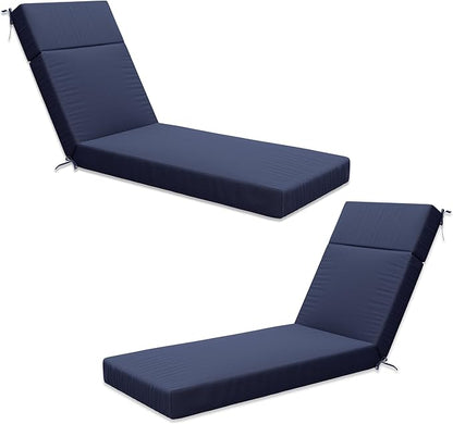 Chaise Lounge Cushion for Outdoor Furniture, Waterproof Fade and Tear Resistant Lounge Deck Chair Cushions for Patio Lawn Pool Resort Hotel