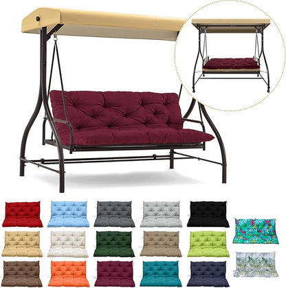 Replacement Cushion for Swings, Waterproof Porch Swing Cushion, 2-3 Seat Replacement Swing Seat Cushion with Backrest and Ties for Patio Backyard Porch Garden(Claret 40 * 60 in)