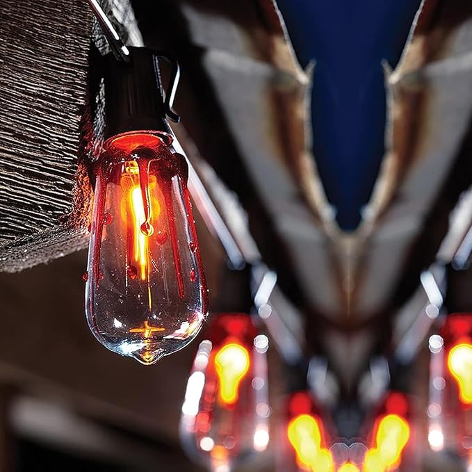 GOOTHY 10 Pack Halloween Flicker Flame Replacement Bulbs, ST40 Bloody Drop Bulbs with Red Flickering Flame for Outdoor String Lights, Party Haunted House, 1W E17 Intermediate Base Bulb