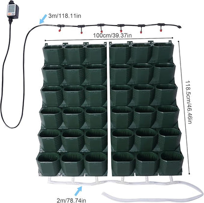 Garden Growing System, Vertical Self Watering Wall-Mounted Planters, Outdoor Hanging Grow Bags 36 Pockets, for Home Balcony Decoration