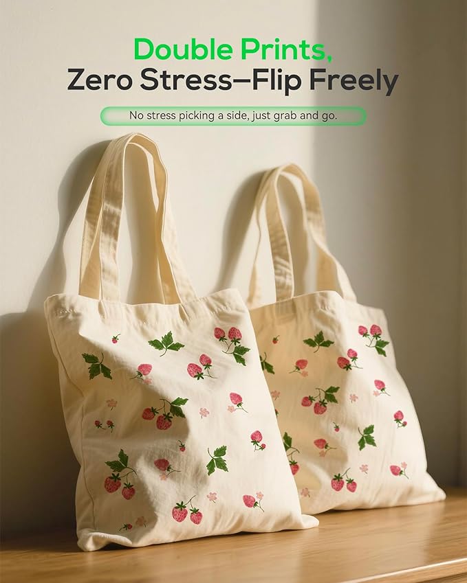 METALPHA Aesthetic Tote Bag for Women Girls - Resuable Double-Sided Printed Canvas Tote Bag with Snap Closure and Pocket