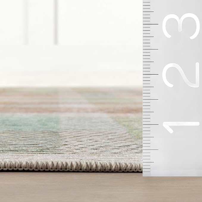 Dash & Albert Chanan Plaid Multi Machine Washable Rug, 8.5 X 11.5 Feet, Multicolored/Ivory Plaid Pattern