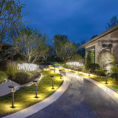 Solar Pathway Lights Outdoor, IP65 Waterproof Bright Solar Outdoor Lights, LED Solar Garden Lights Landscape Lighting for Walkway Lawn Patio Backyard (2 Pack, Warm & Cold White)