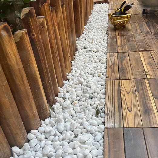 YISZM 40lbs White River Rocks for Landscaping, 1-2 Inch Natural Pebbles for Indoor Plants, High Polished Decorative Stones Garden Outdoor and Indoor DIY Vase Filler Fish Tank Aquariums