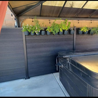 6ft x 6ft Outdoor Privacy Fence, Wind Resistant, Wood Plastic Composite Fence Panel with 2 Posts, Fencing for Yard, Backyard, Garden and Pool