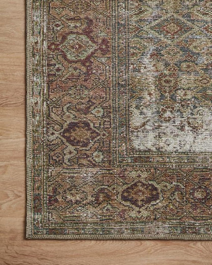 Loloi Amber Lewis Georgie Collection GER-07 Moss/Salmon 2'-6" x 9'-6", .19" Pile Height, Runner Rug
