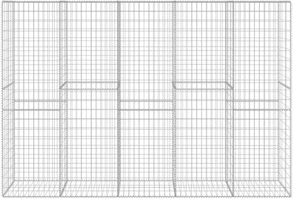 Galvanized Steel Gabion Wall with Cover, Gabion Mesh Wire Wall Panel Galvanized Steel Garden Stone Wire Basket Fencing Patio Decorative Fence, 118.1"x19.7"x78.7",-140