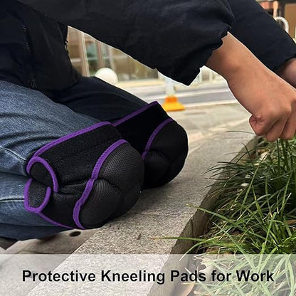 Knee Pads for Women Cleaning House Floors, Adult Knee Pads for Kneeling Housework Men, Soft Gardening Kneepads for Scrubbing Floors Carpet Installation, Adjustable Knee Cushions for Work, Purple M (1 Pair)