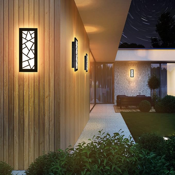 Outdoor Wall Lights 11.8inch Modern Outdoor Wall Sconce LED Long Wall Sconces Black Front Porch Light Waterproof Led Wall Light IP67 3000K Exterior Lighting fixtures