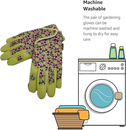 Thorn Proof&Puncture Resistant Gardening Gloves with Grip,Garden Glove for Women, Leather Yard Work Gifts