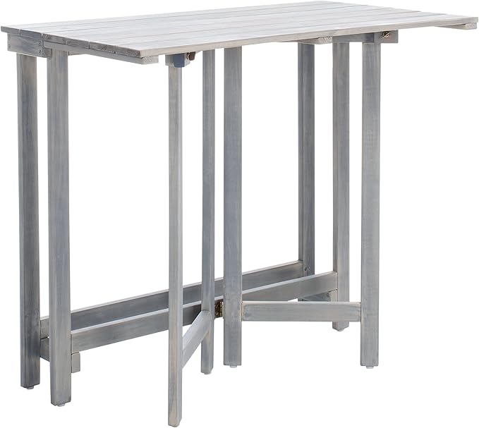 SAFAVIEH PAT6754A Collection Wilton Teak and Navy Balcony Corner Lounge Outdoor Set