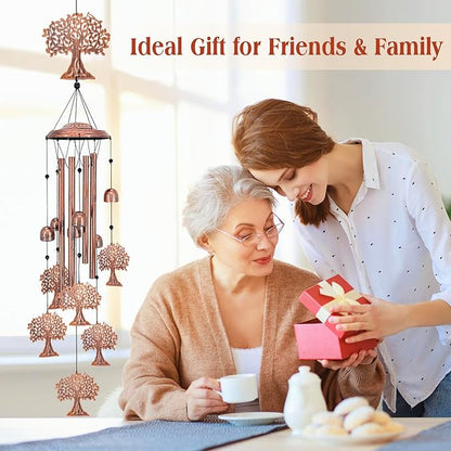 Tree of Life Wind Chimes Outdoor Tree of Life Gifts for Women Men Mom Gardening Birthday Gifts Metal Memorial WindChimes for Outside/Indoors, Lawn, Patio, Yard Art, Garden Decor, Yard Decorations