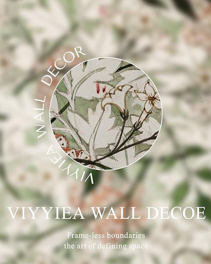 VIYYIEA Extra Large Size Canvas Wall Art, 36x54 Inch Vintage Botanical Hanging Scroll Painting with Wildflower Pattern, Rustic Floral Wall Decor for Living Room, Bedroom, or Entryway