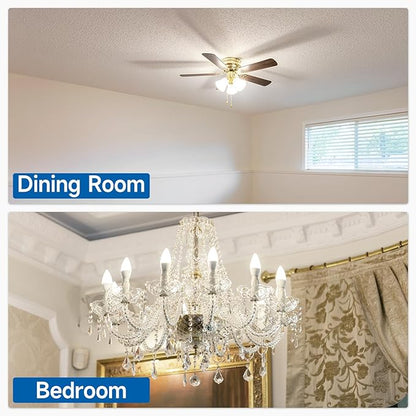SHINESTAR E12 LED Candelabra Light Bulbs 40 Watt Equivalent, 5000K Daylight White 470 Lumen Chandelier Bulb, 6W B11 Candle Small Base Ceiling Fan Light Bulbs, Non-Dimmable, Pack of 6