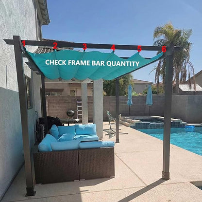 Pergola Shade Cover Replacement Canopy Top Compatible with 10 X 10 ft 6-Bar Pergola Frames - Turquoise Blue (Canopy Size 116" W x 95" L, Canopy Top Only)