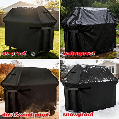 Grill Cover, 65-Inch BBQ Grill Cover Heavy Duty Waterproof UV Resistant Tear Resistant for Outdoor Grill, Compatible for Nexgrill Brinkmann Weber Dyna-glo