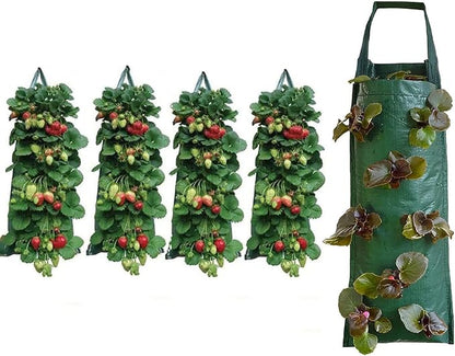 2024 Hanging Strawberry and Tomato Planter Bags - Upside-Down Patio Garden Grow Bags With Handle for Outdoor Flower Planting (5)