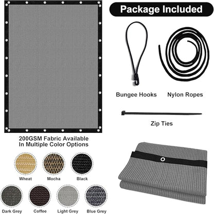 Artpuch 90% Sun Shade Cloth, 12 x 12 FT Pergola Shade Cover Canopy with Grommets, Sun Screen Fabric Tarp for Patio, Outdoor, Garden, Backyard, Blue Grey