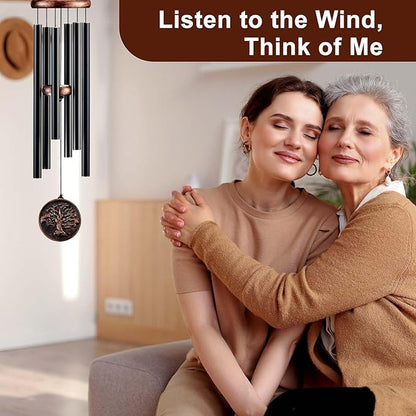 Memorial Wind Chimes for Outside, Sympathy Gifts for Loss of Loved One, Memorial Gift for Loss of Mom Dad Grandparent, Vintage Tree of Life Deep Tone Windchimes Outdoor (DIY 34" Tree of Life)
