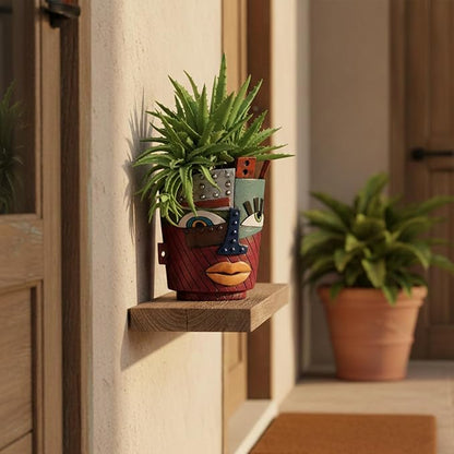 Colorful Face Planters Pots Head with Drainage Resin Large Decorative Plant Pots, Unique Planters for Indoor Plants and Outdoor Patio Flower Pot Funny Garden Succulents Pot