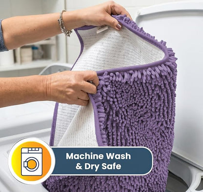 Muddy Mat® | Super Water Absorbent Door Mat Indoor, Microfiber Quick Dry Chenille Entryway Rug, Slip Resistant Front Door Mat, Indoor Mats for Entryway, Machine Washable Pet Rug, Lavender 32" x 44"