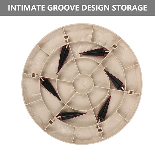 4Pcs Round Beige Stepping Stones Outdoor Garden Walkway, Durable Plastic Pavers for Patio, Pathway, and Landscaping, Weatherproof Stepping Stones with Ground Stakes for Easy Installation