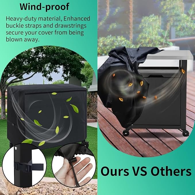 Outdoor Prep Table Cover, 36 Inch Heavy Duty Waterproof Cover for Patio, Grill Cart, BBQ Food Prep Table, Compatible with Keter Unity Small Portable Table & Storage Cabinet(36"L*24"W*32"H)