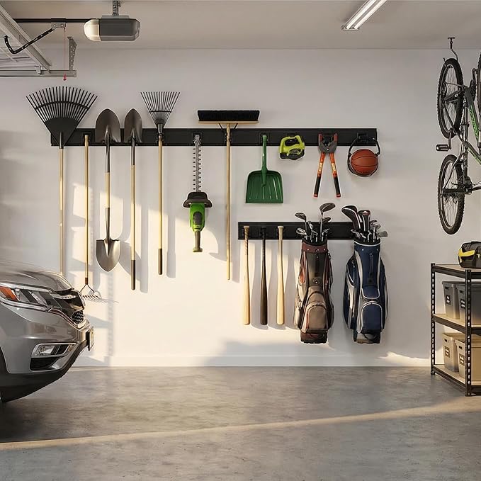 MBQQ Garage Tool Organizer Wall Mounted, 16 Inches Adjustable Garden Tool Organizer Rack,Heavy Duty Yard Tool Organizer,Single piece