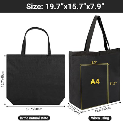 Segarty Canvas Tote Bag Bulk, 6 Pack 20x15.7 Canvas Bags for Women, Reusable Totes Aesthetic with Blank Natural Cotton Cloth for DIY, Grocery Shopping, Beach, Travel，Gift