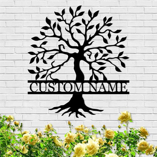Custom Tree of Life Family Metal Signs, Personalized Tree of Life Wall Decor, Outdoor Yard Decor, Family Sign Wall Decor, Monogram Metal Sign, Custom Tree Yard Sign, Home Decor for Living Room