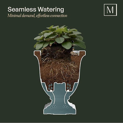 Mayne Inc. Augusta 20in Tall Planter - Black - 15in L x 15in W x 20in H - with Built-in Water Reservoir (5893-B)