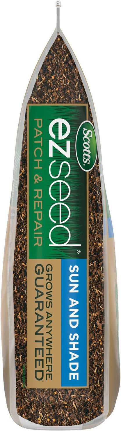Scotts EZ Seed Patch & Repair for Sun and Shade Combination Mulch, Sun and Shade Grass Seed and Fertilizer for Bare Spots and Repair, Grows Anywhere, 20 lbs.