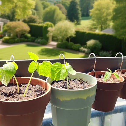 20 Packs Terracotta Pots Hanger Hooks,Sturdy Thick Stainless Steel Plant Hanger,Flower Pot Holders for Clay Pots,Wall and Fence Mounted Plant Hanging Holder for Terra Cotta Pot(Vertical Hang,20Pack)