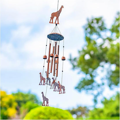 Giraffe Wind Chimes for Outside,Giraffe Gifts for Women Men/Memorial Gifts/Birthday Gift Metal windchimes Outdoors/Indoors,Garden Decor,Patio,Home,Porch,Yard Decorations