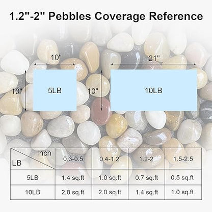 SIDONG 20 LB Mixed River Rocks, 0.4-1.2 Inches Highly Polished Pebbles for Indoor Plants, Decorative Stones for Plants, Fish Tank, Vases, Home Décor, Crafting, Garden Landscaping