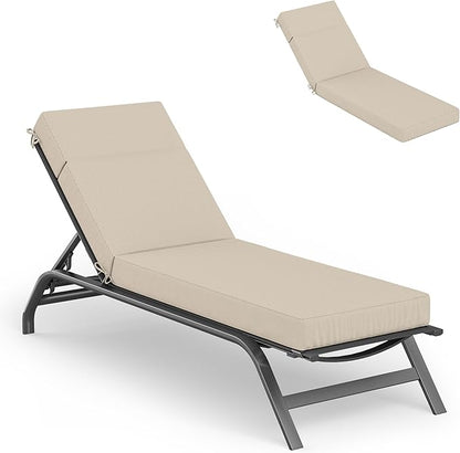 Chaise Lounge Cushions Outdoor, 72" L X 21" W X 4" D Lounge Chair Cushions for Outdoor Furniture, High-Density Foam Outdoor Chaise Cushion-Waterproof Fade-Resistant ThickPatio lounge chair cushion