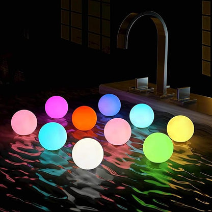 YESIE 8Packs Rechargeable Floating Pool Lights, 3-Inch LED Balls, Fast Charging, 150°F Durable Orb, Remote Control, 12hrs Working Time, 3 Timers, Inground/Above Pool Accessories, Aesthetic Room Décor