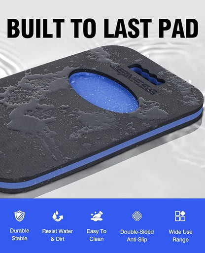 1.1" Extra Thick Garden Kneeling Pad, Comfortable Foam Knee Pad with Handle & Tool Tray, Durable Supportive Knee Cushion for Gardening, Garage Work, Workshop Repairing, 17.5"x12", Black & Blue