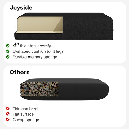 Joyside Outdoor Chair Cushions Set, 22x25/22x24 Inch Patio Furniture Deep Seat Cushions, Water Resistant & Thick Cushion, Outdoor Replacement Cushions for Seat and Sofa (Black, 4 Set)