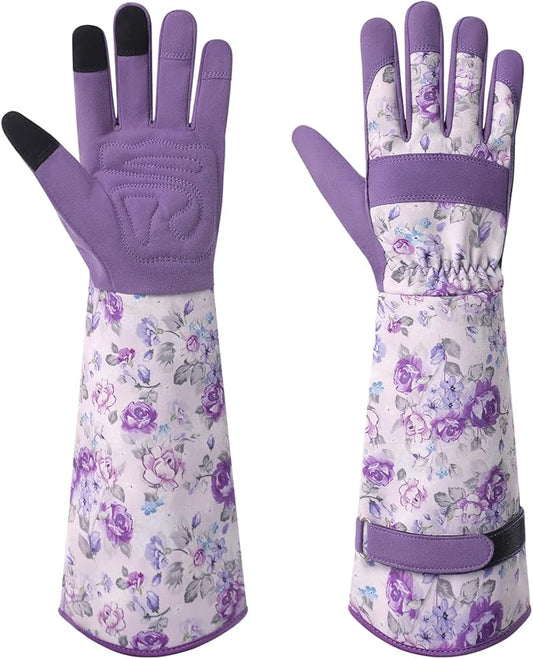 Trifabricy Gardening Gloves for Women - Long Garden Gloves with Grip Breathable, Thorn-Proof Puncture-Resistant Work Gloves