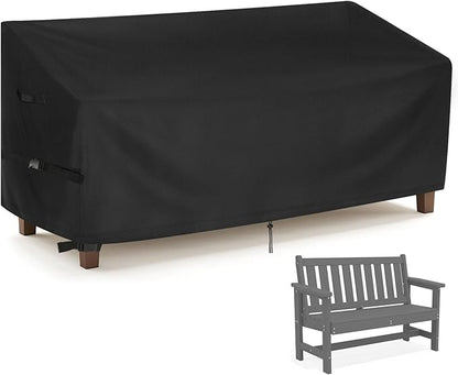 Outdoor Bench Cover for SERWALL Benches, 49inch Patio Bench Covers Waterproof Heavy Duty for Entryway Bench/Garden Benches, Black-49x23x35in