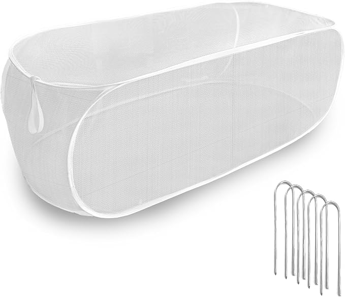 47" x 21" x 17" Garden Netting for Raised Beds, Foldable Raised Garden Bed Cover with Ground Nail, Raised Bed Cover Fit 4 x 2ft Garden Beds, Insect Bird Control, Plant Protection
